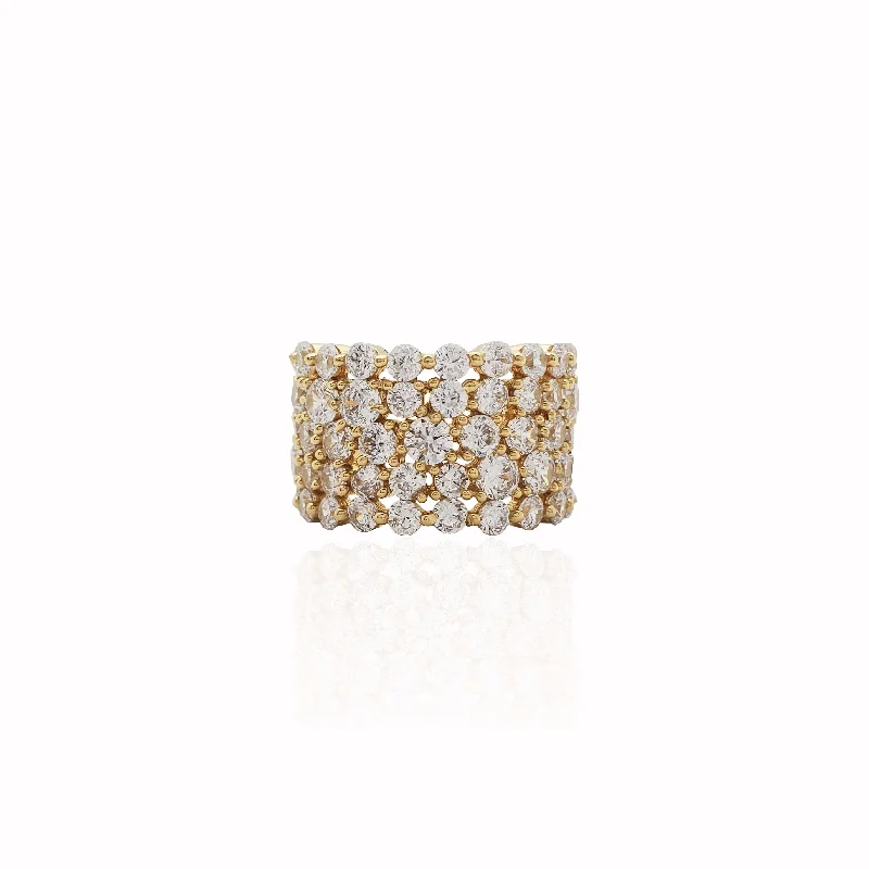 women's rings with radiant-cut diamond -Karossed Cocktail CZ Ring (14K).