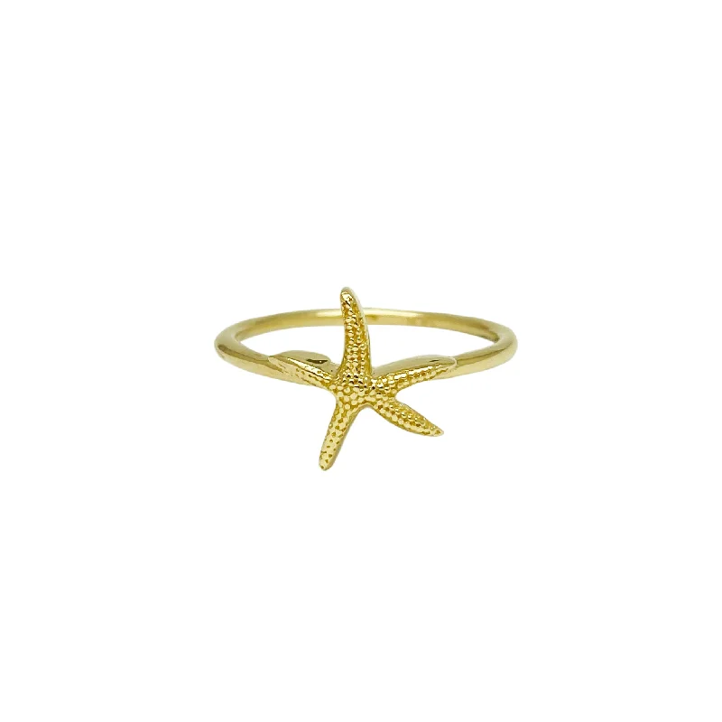 women's rings with celestial charm -Sea-Star Ring (14K)