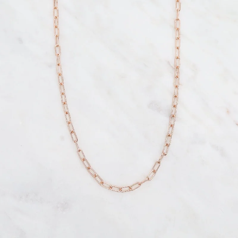 women's necklaces with bright sapphire -20" Rose Gold Filled Round Drawn Cable Chain Necklace