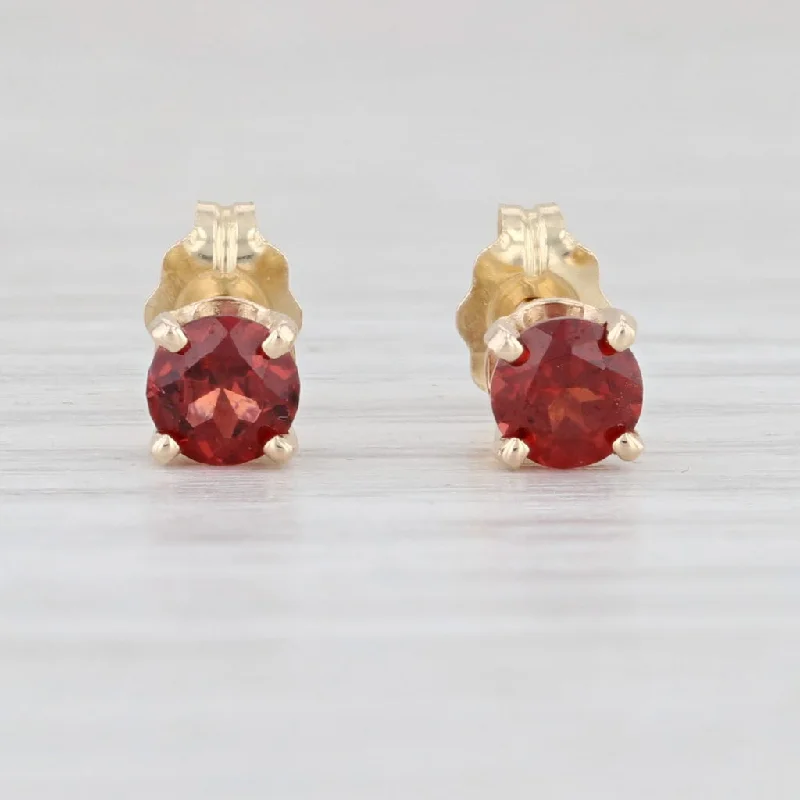 women's earrings with sapphire -New 0.61ctw Round Garnet Stud Earrings 14k Yellow Gold January Birthstone