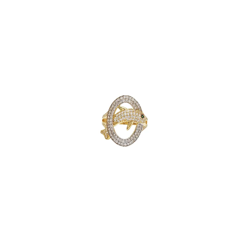 women's rings with modern flair -Dolphin Ring (14K)