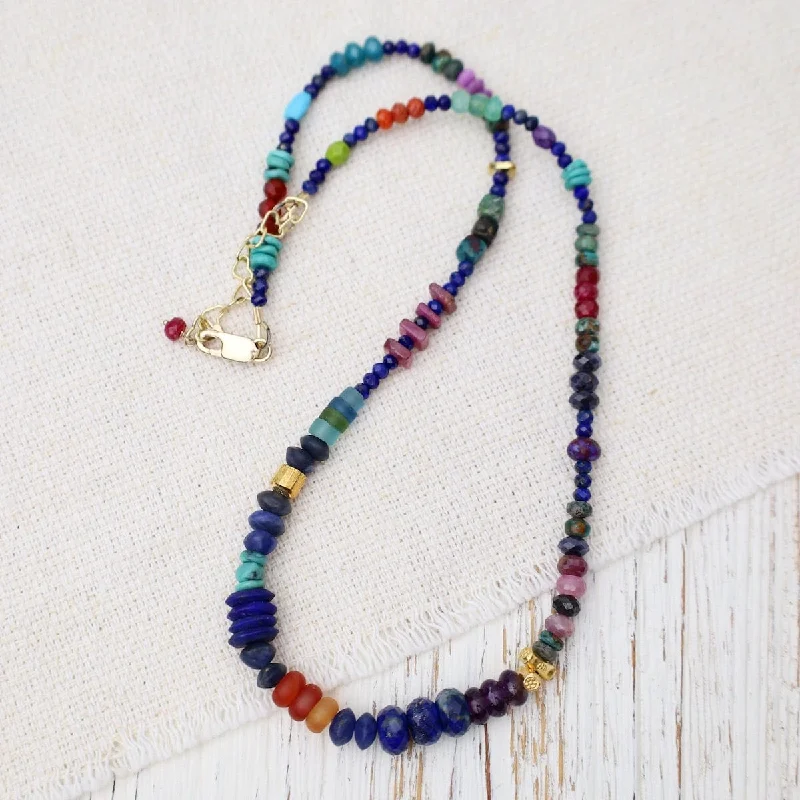 women's necklaces with fine silver chain -Queen of the Nile Necklace in Lapis