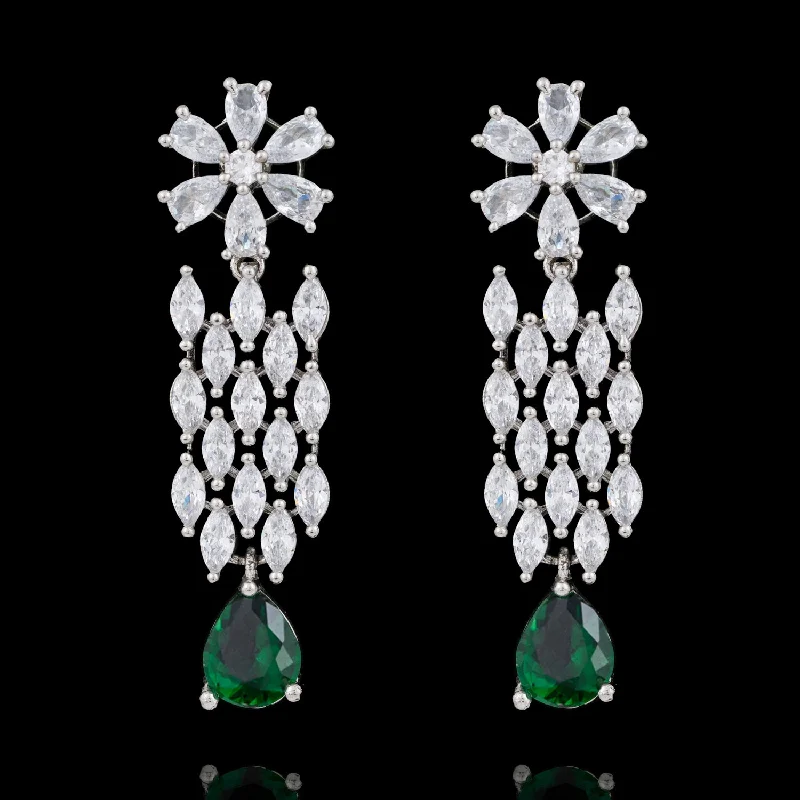 women's earrings with teardrop diamonds -Regina Earrings