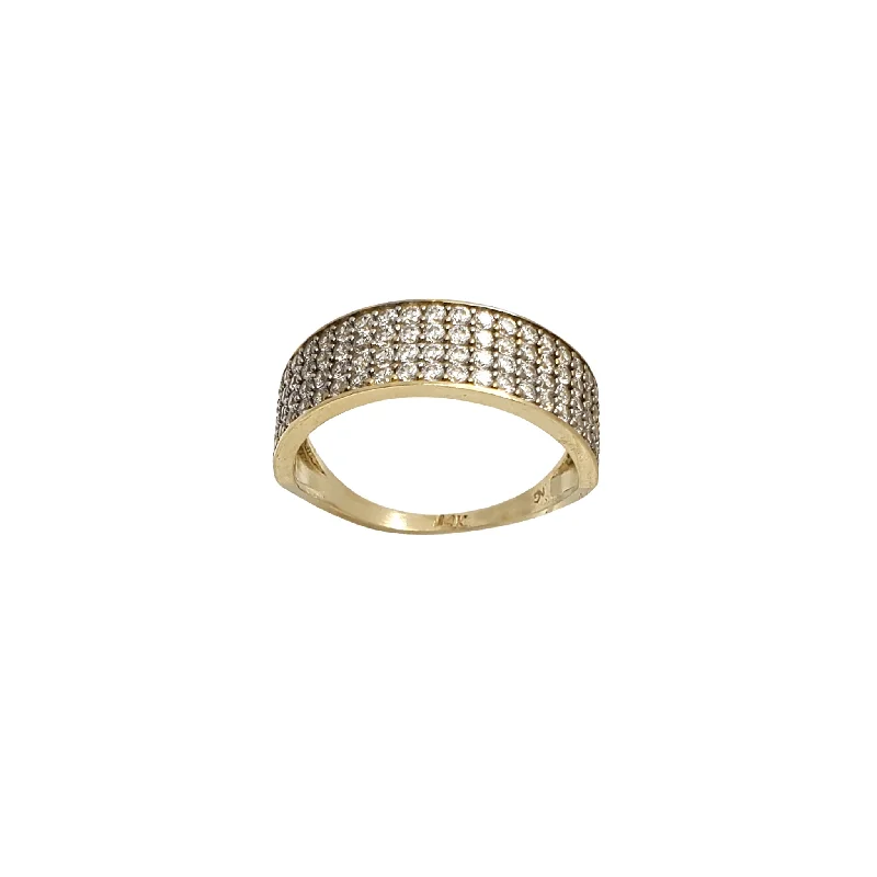 women's rings with minimalist band -Zirconia Pave Lady Ring (14K)