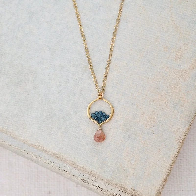 women's necklaces with choker style -Tiny Arabesque Necklace with Sunstone