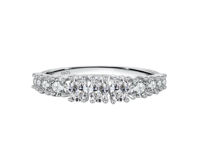 women's engagement rings with princess cut diamond -Diamond Band Ring | S925 | CZ