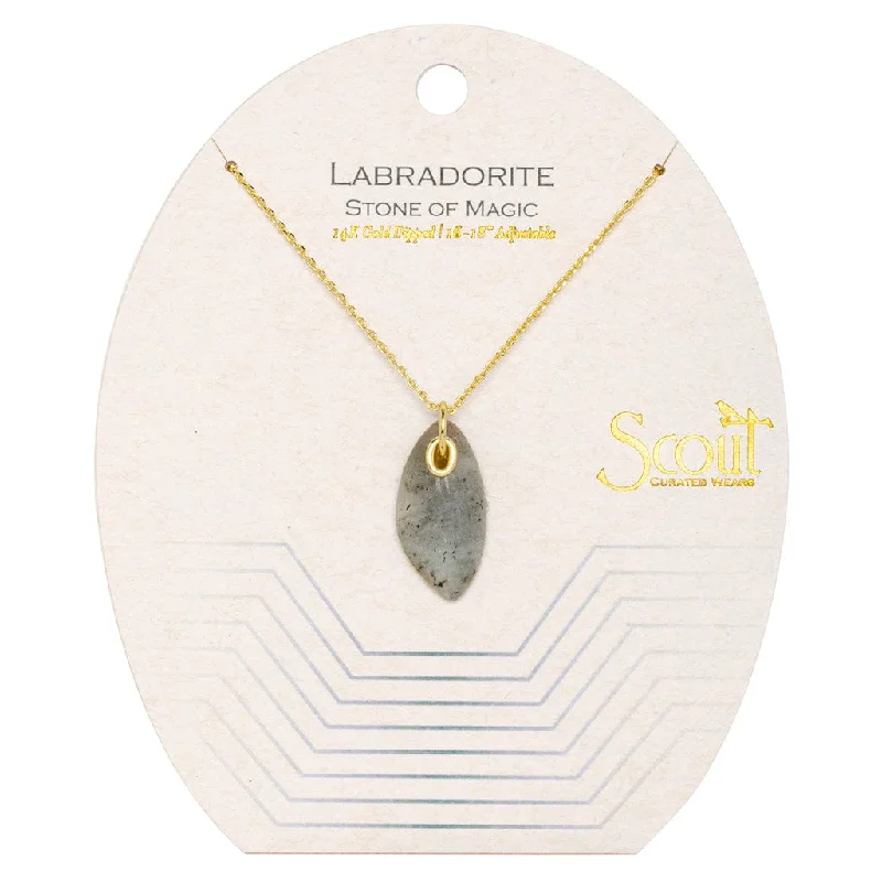 women's necklaces with clasp design -Scout Organic Stone Necklace Labradorite/Gold