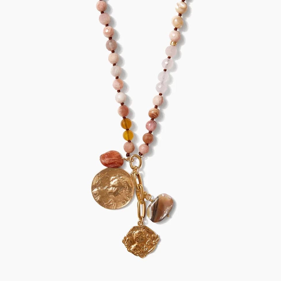 women's necklaces with infinity symbol -Sunstone Portrait Charm Necklace