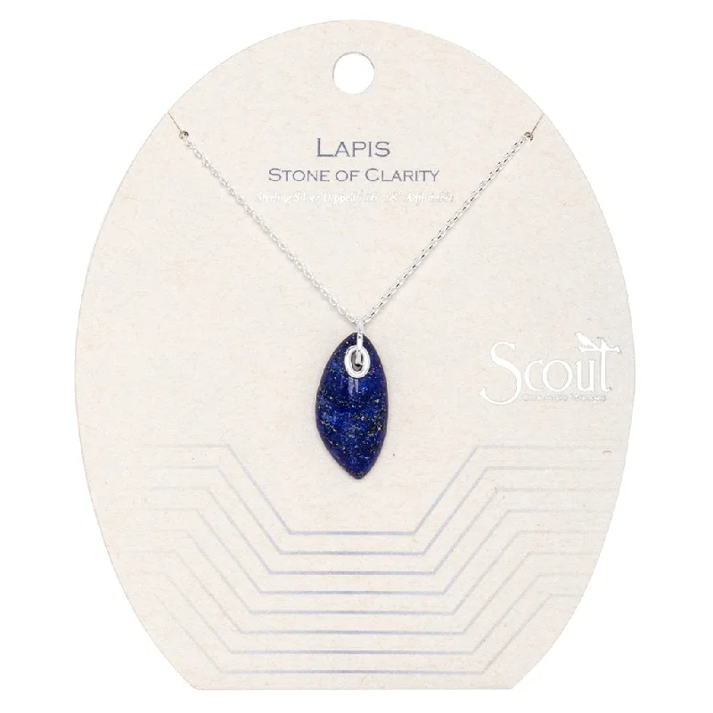 women's necklaces with pendant and chain -Scout Organic Stone Necklace Lapis/Silver