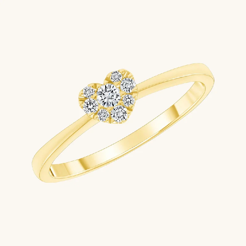 women's engagement rings with stackable design -The Love Note Diamond Heart Promise Ring