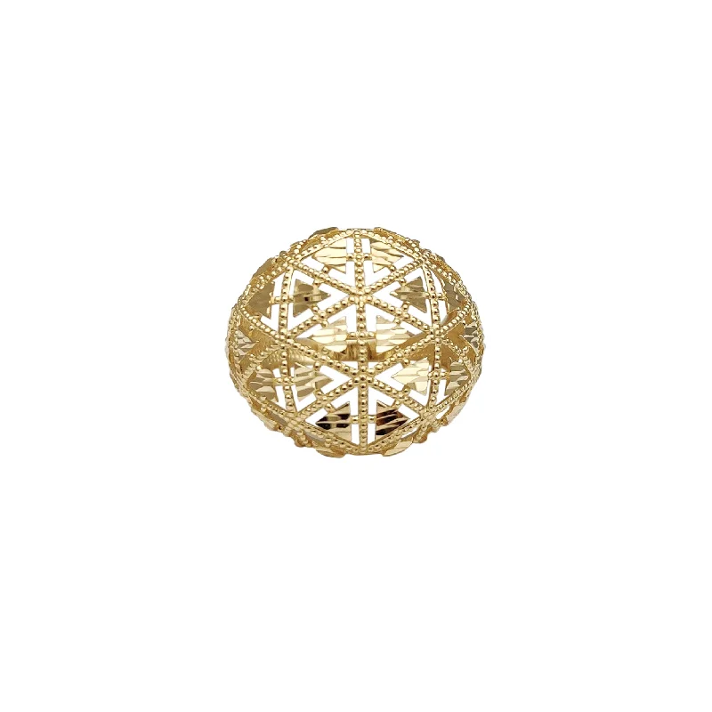 women's rings with polished finish -Triangular Filigree Fractal Dome Ring (14K)