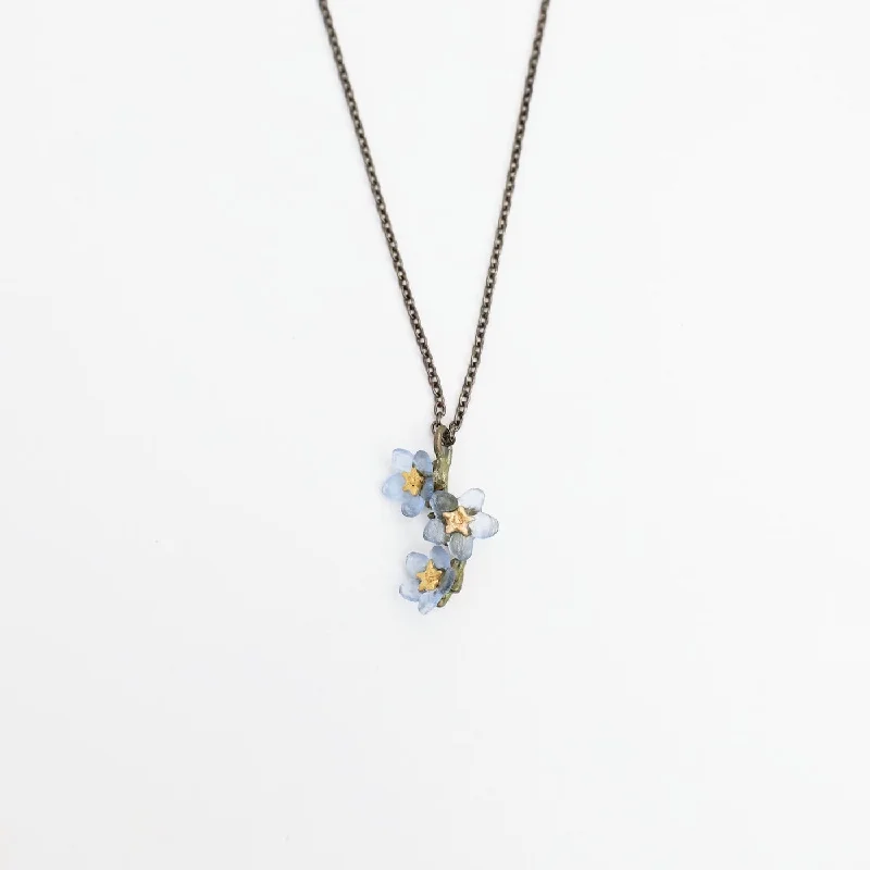 women's necklaces with opal -Forget Me Not Flower Pendant Necklace