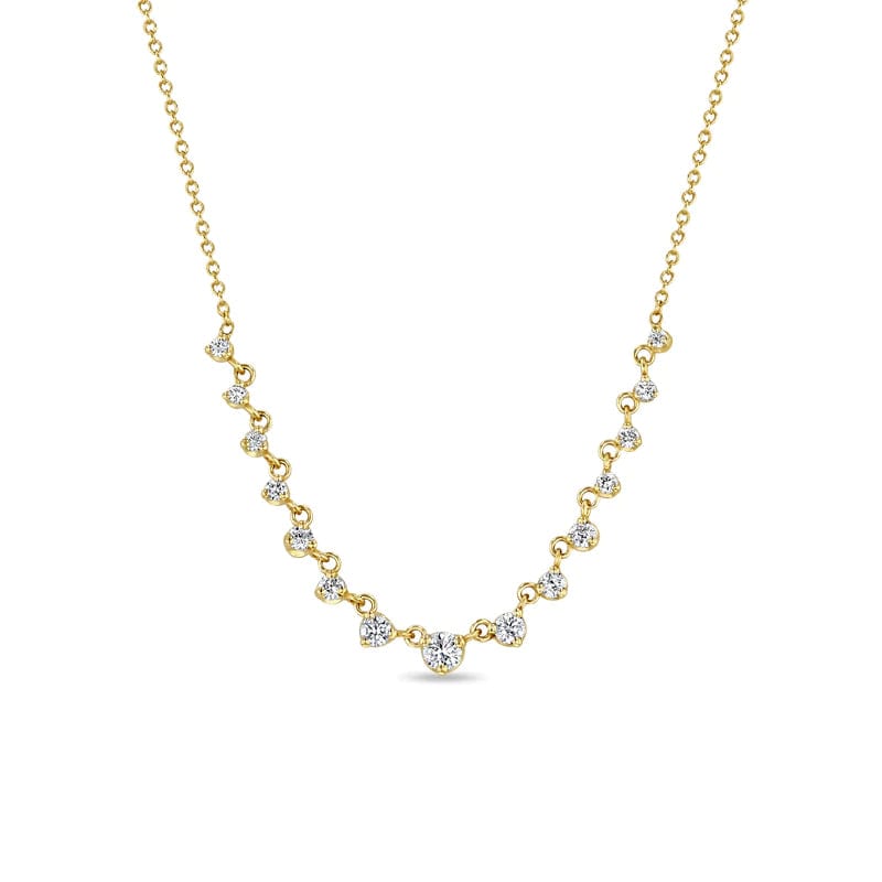 women's necklaces with vintage-inspired pendant -14k 15 Linked Graduated Prong Diamond Necklace