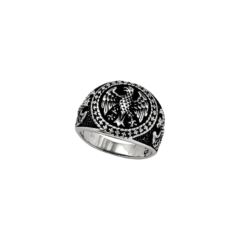 women's rings with bespoke design -Antique-Finish Eagle Men's Ring (Silver)