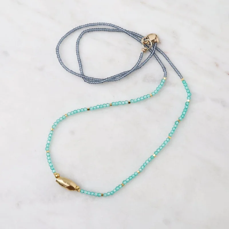 women's necklaces with long chain -Green Onyx & Gold Vermeil Necklace