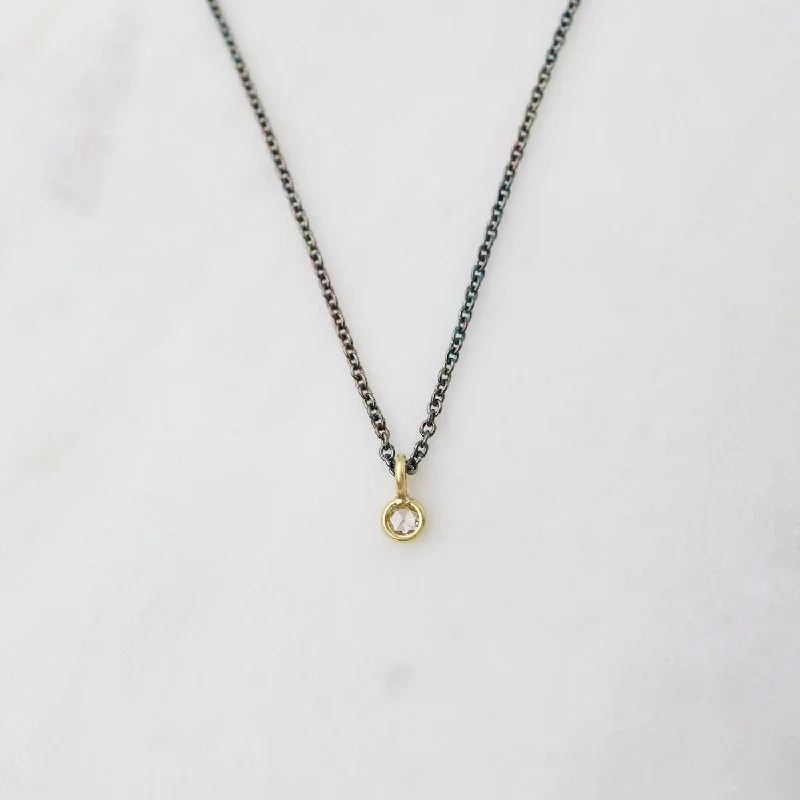 women's necklaces with layered pendants -Little Diamond Charm Necklace