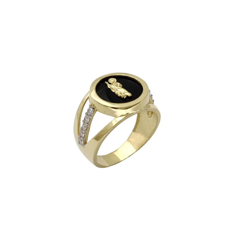 women's rings with statement gemstone -Saint Jude Onyx Signet Ring (14K)