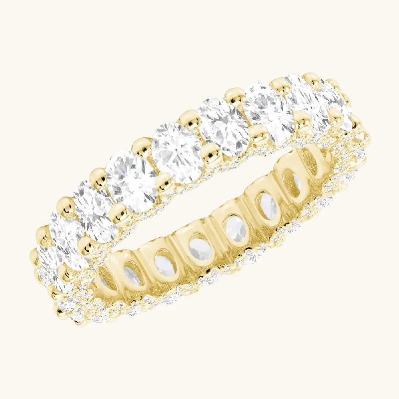 women's engagement rings with antique-inspired design -Oval U Shaped Diamond Eternity Band