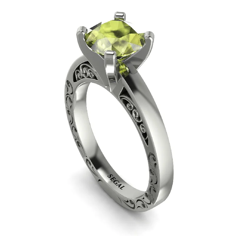 women's engagement rings with subtle elegance -Vintage Solitaire Peridot Ring - Vera No. 703