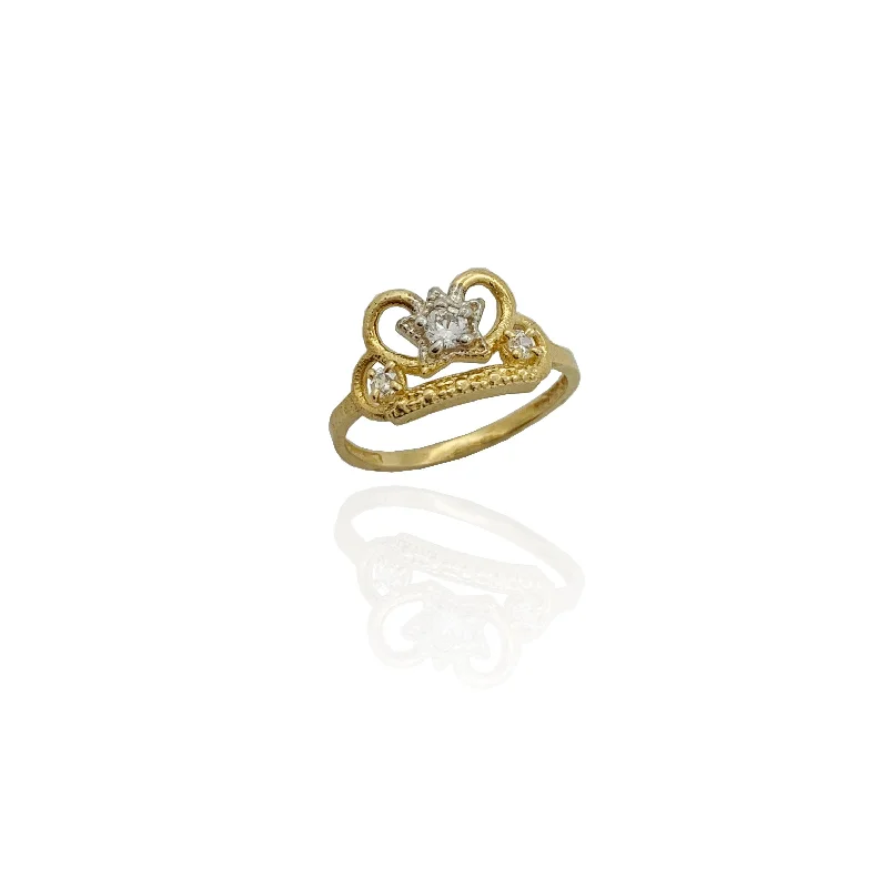 women's rings with bold look -Baby-Sized Starry Crown Ring (14K)