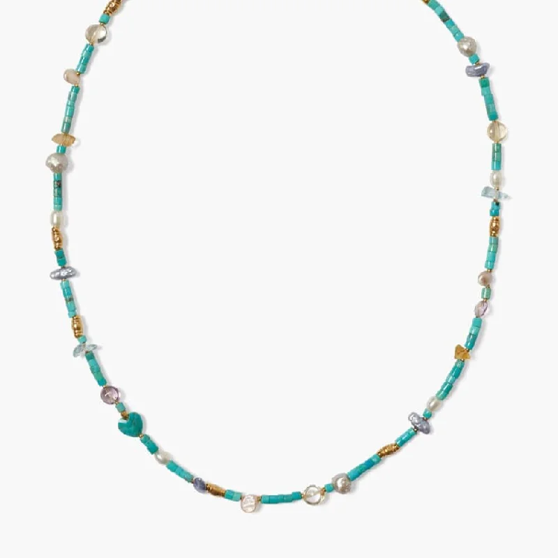 women's necklaces with mixed metals -Voyager Toggle Necklace Turquoise Mix