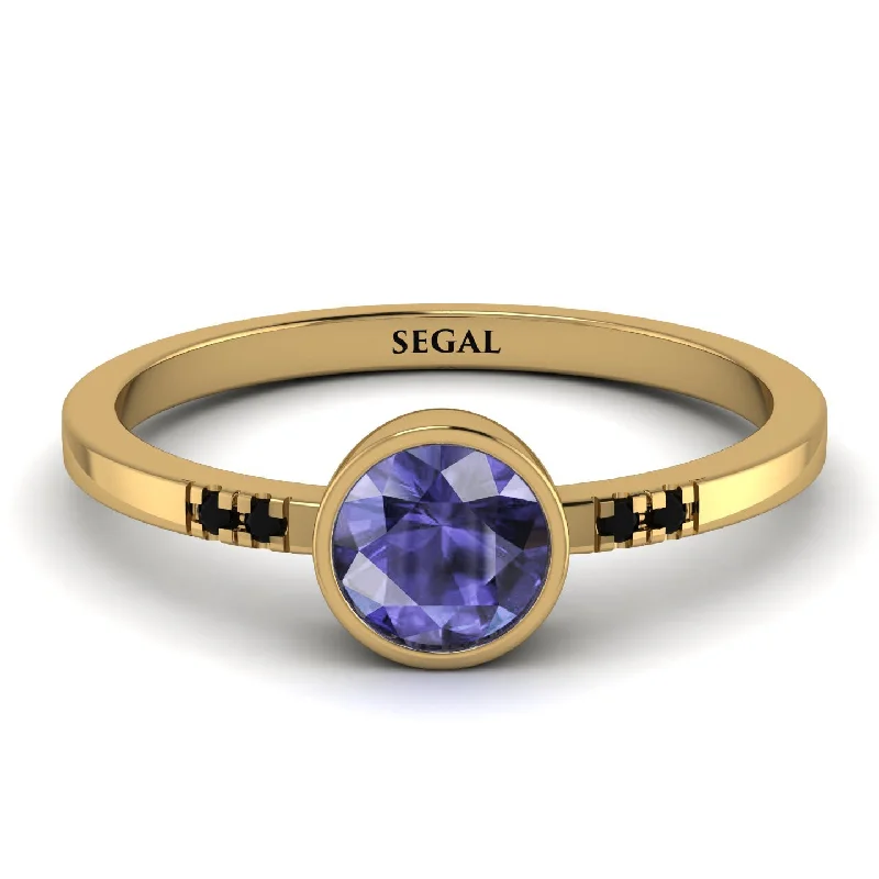 women's engagement rings with bold solitaire -Bezel Minimalist Tanzanite Ring - Kinsley No. 204