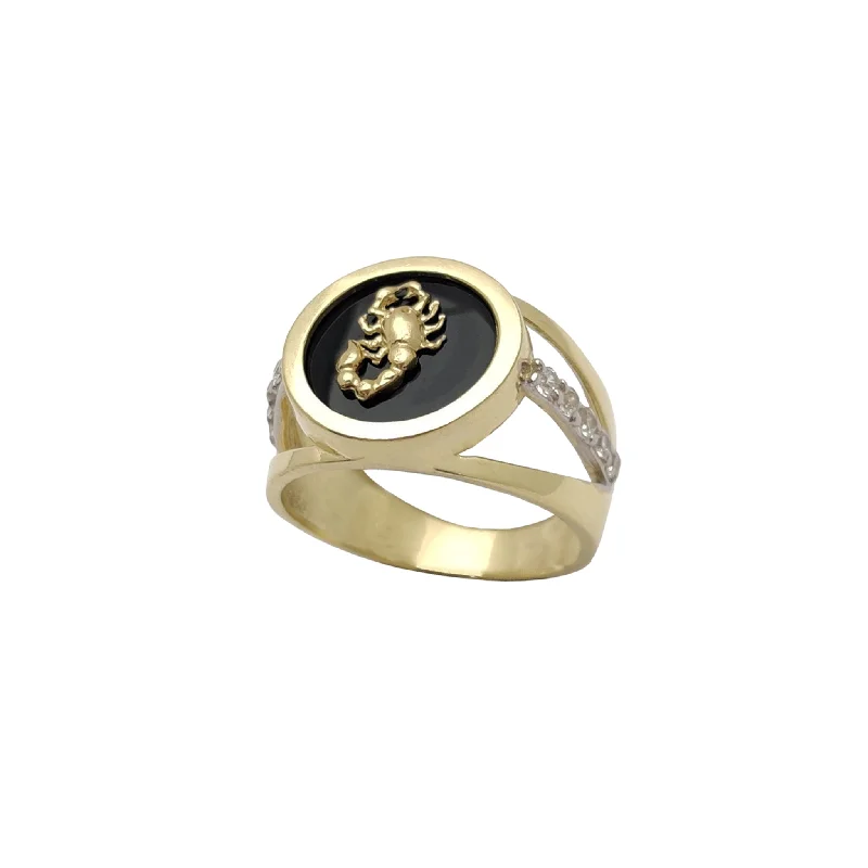 women's rings with emerald accent -Scorpion Onyx Signet Ring (14K)