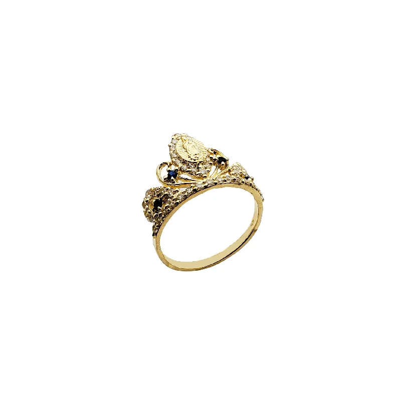 women's rings with pearl -CZ Virgin Mary Tiara Ring (14K)