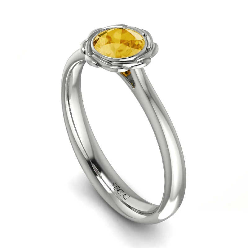 women's engagement rings with antique setting -Solitaire Minimalist Citrine Ring - Eden No. 603