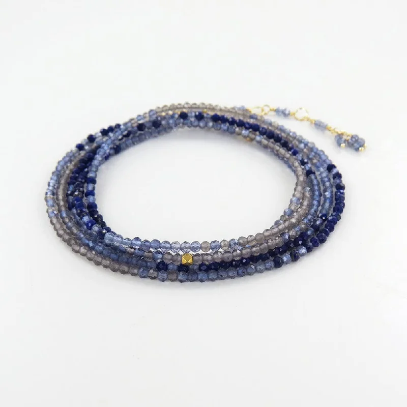 women's necklaces with celestial design -Ombre Blue Wrap Bracelet & Necklace