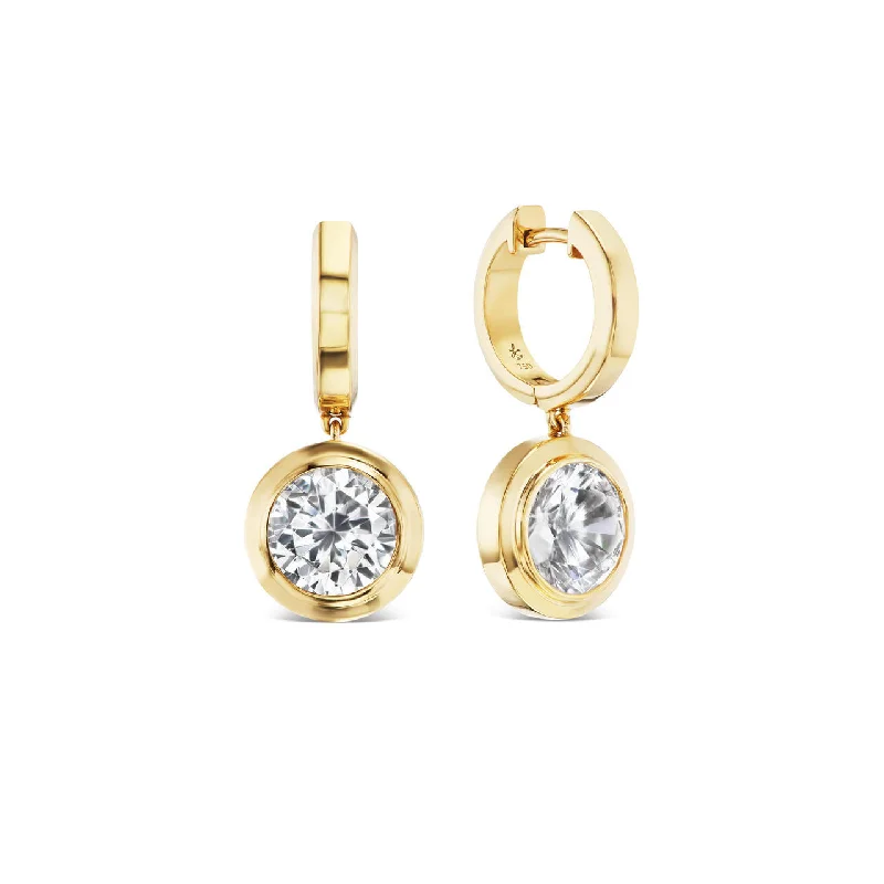 women's earrings with sapphire -SHIELD DIAMOND DROP EARRINGS