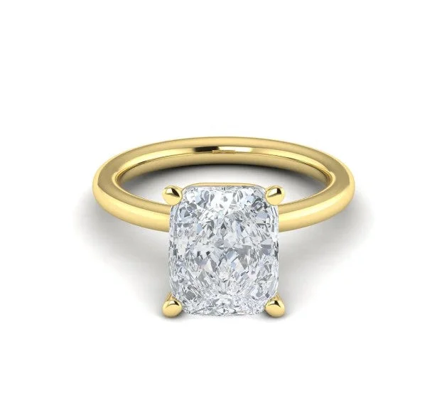 women's engagement rings with vintage design -Lab Grown 5.01ct Cushion Cut Solitaire