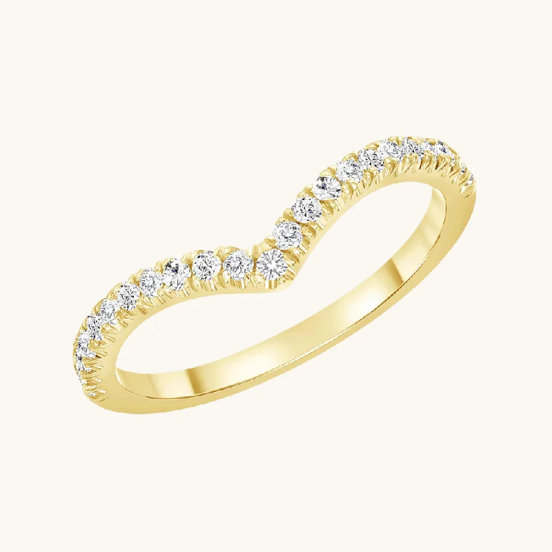 women's engagement rings with bold solitaire -The Vivi Chevron Diamond Band