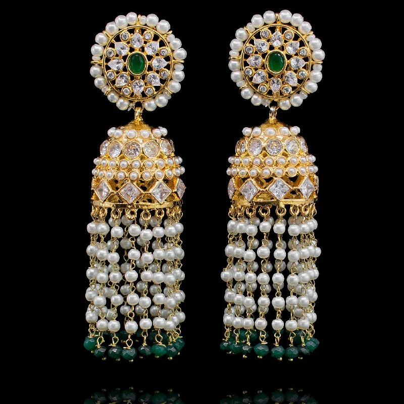 women's earrings with cubic zirconia stones -Arsha Earrings