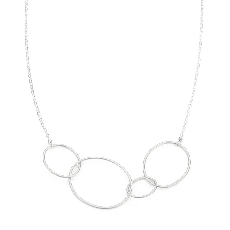 women's necklaces with gemstone pendant -Silver Organic 4 Loop Necklace