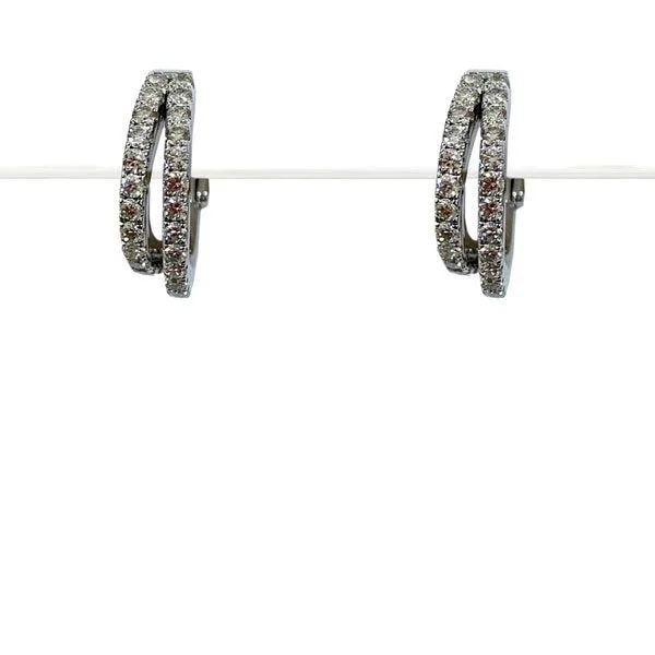 women's earrings with dangling pearls -14k White Gold Diamond Earrings