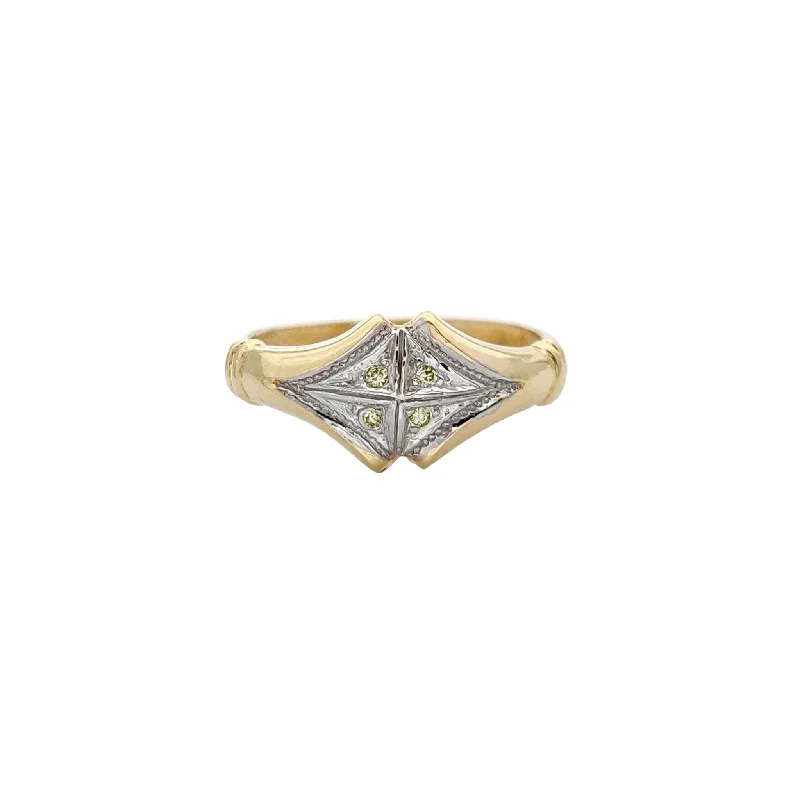 women's rings with gemstone halo -Pyramid Ring (14K)