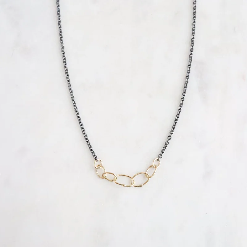 women's necklaces with twisted rope chain -Babble Two Tone Necklace