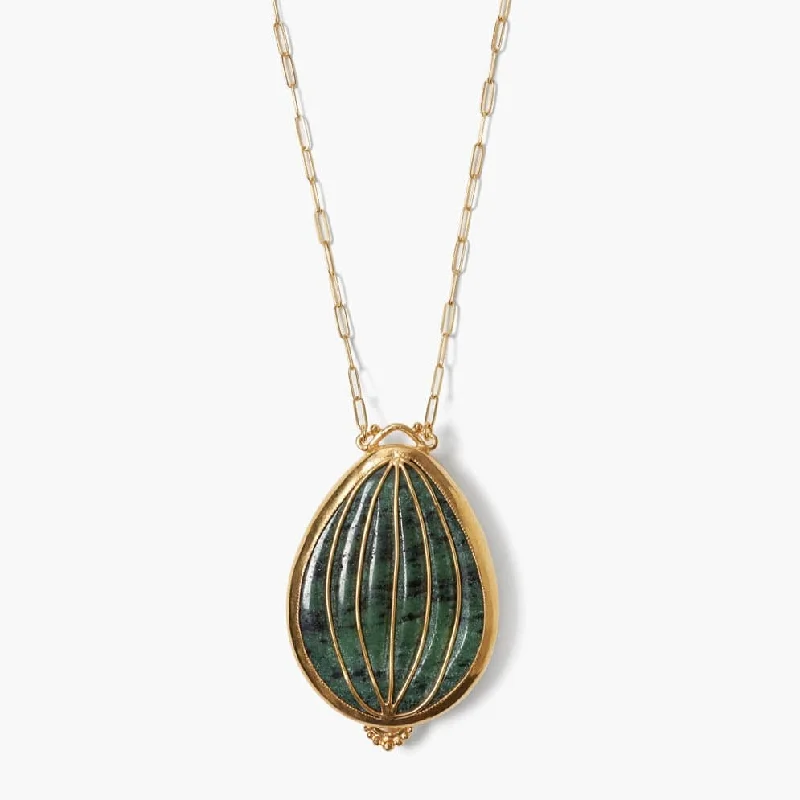 women's necklaces with romantic pendant -Balloon Pendant Necklace with Fuchsite