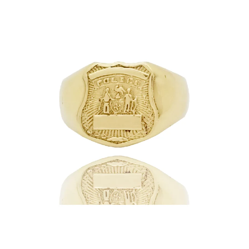 women's rings with delicate setting -Police Yellow Gold Ring (14K)