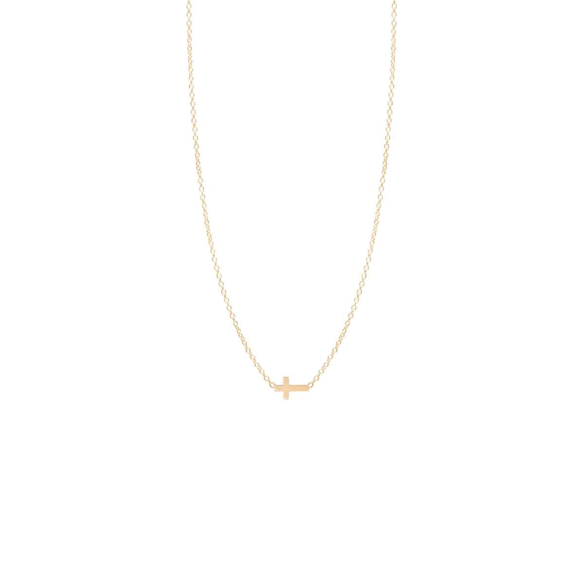 women's necklaces with pearl cluster -14k Gold Itty Bitty Cross Necklace