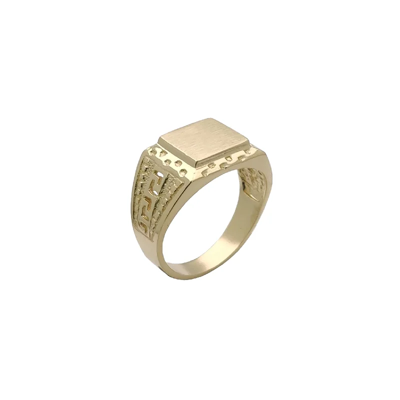 women's rings with intricate design -Greek Signet Ring (14K)