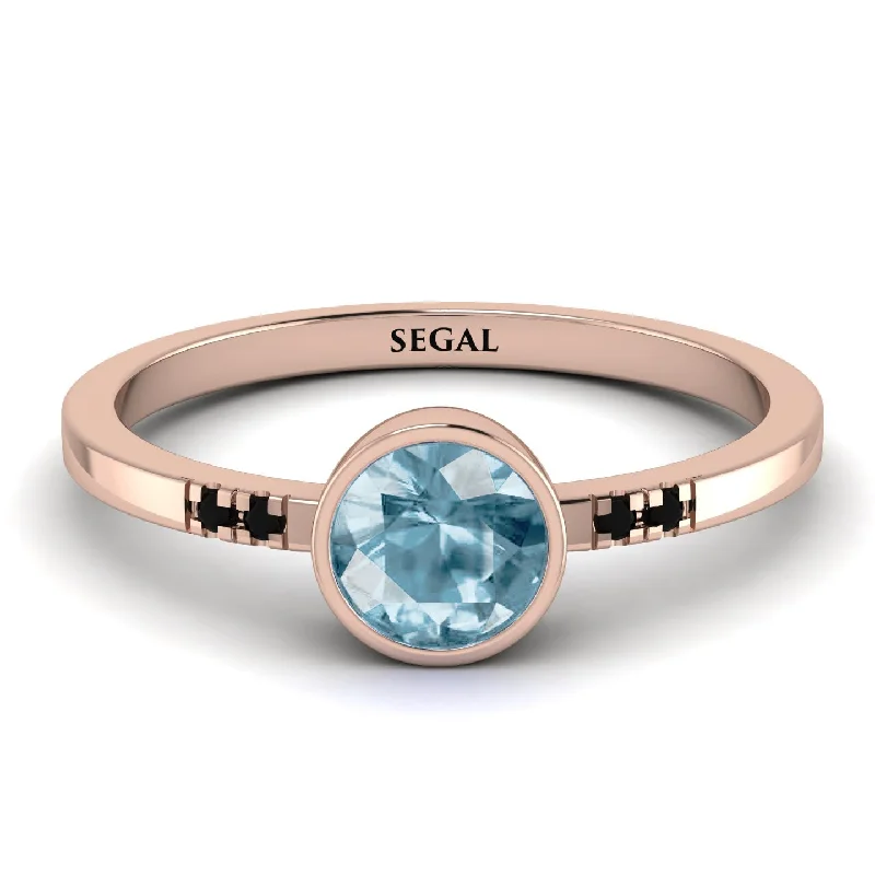 women's engagement rings with bold design -Bezel Minimalist Aquamarine Ring - Kinsley No. 405