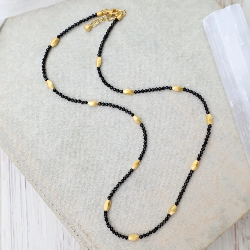 women's necklaces with pearl cluster -Black Spinel Bliss Necklace