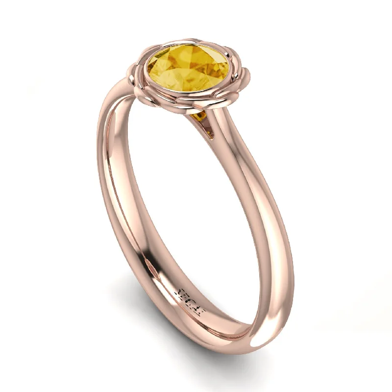 women's engagement rings with halo design -Solitaire Minimalist Citrine Ring - Eden No. 602