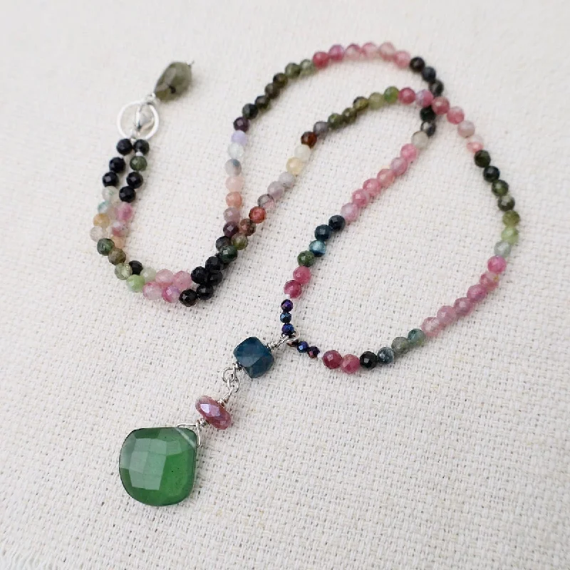 women's necklaces with round pendant -Petite Tourmaline Necklace