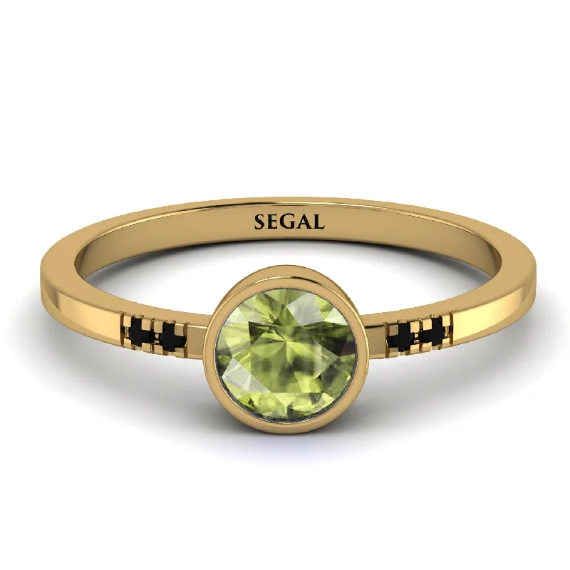 women's engagement rings with contemporary design -Bezel Minimalist Peridot Ring - Kinsley No. 704