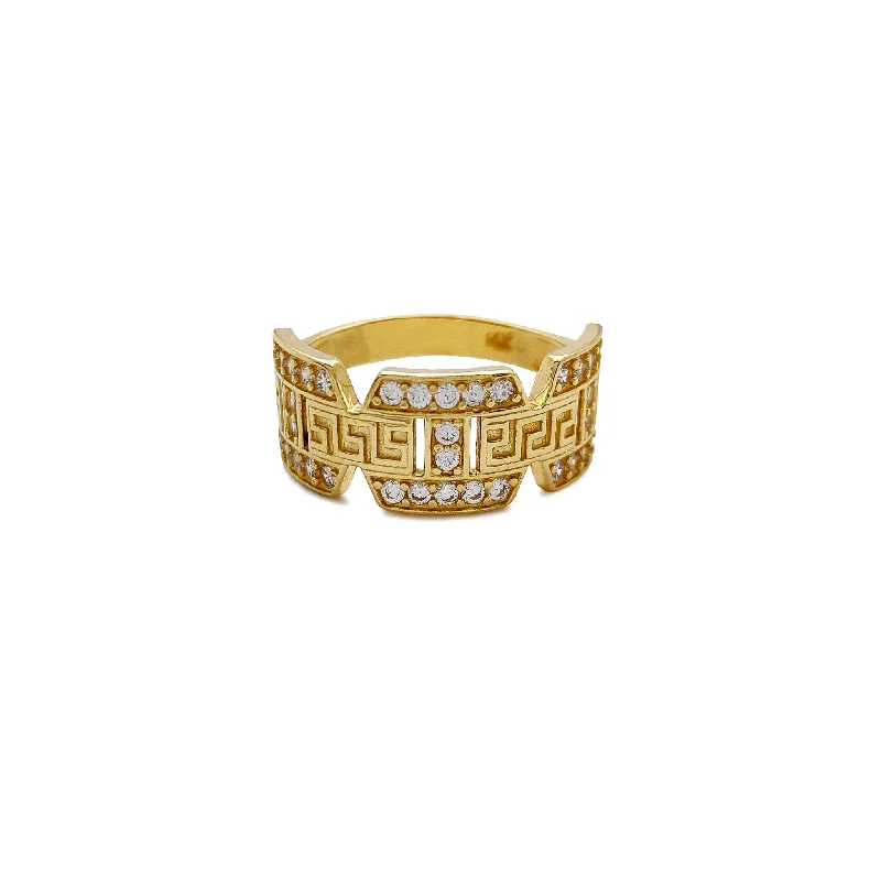 women's rings with luxury finish -Greek Hex Mariner Ring (14K)