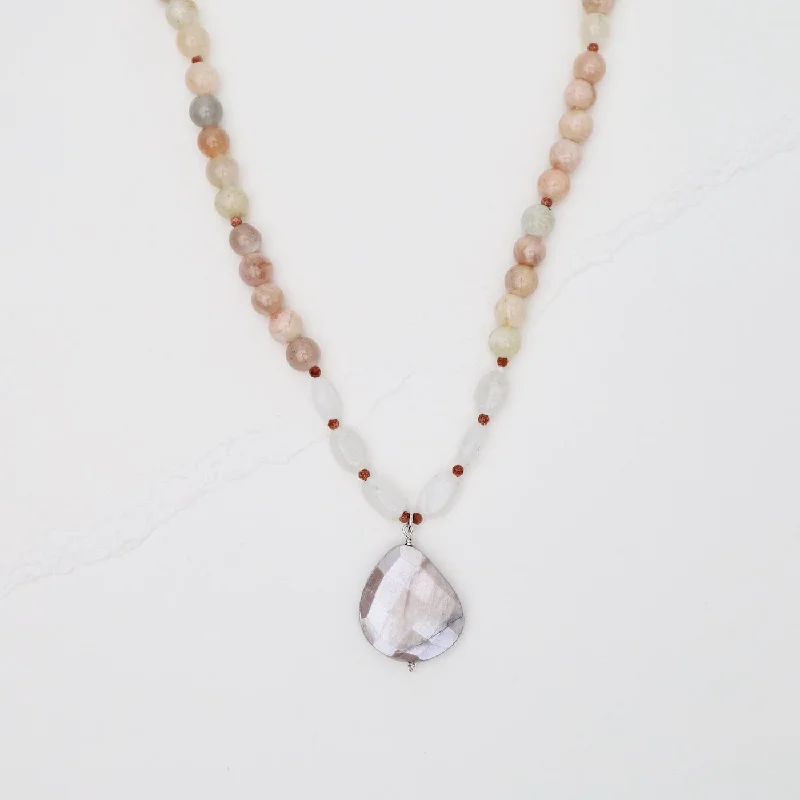 women's necklaces with wire wrap pendant -Pink Agate Necklace