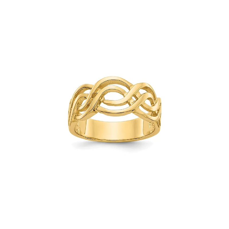 women's rings with minimalist style -Glossy Twist Band's Ring (14K)